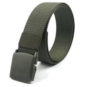 Adjustable Nylon Belt with Plastic Buckle (Color: army green)